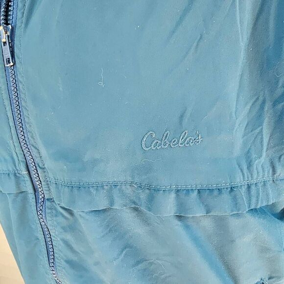 Vintage Cabela’s Men’s Large Blue Nylon Jacket Red Fleece Lining Canada hunting - Picture 11 of 11